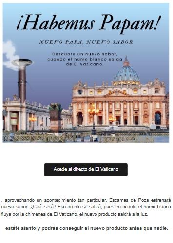 Email «¡Habemus Papam! Nuevo Papa, nuevo sabor»